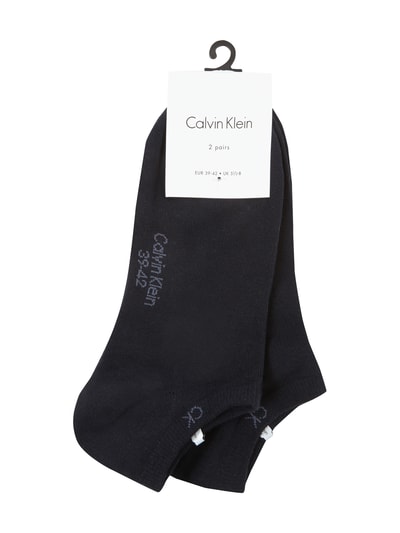 CK Calvin Klein Sneakersocken mit Label-Print im 2er-Pack Marine 2