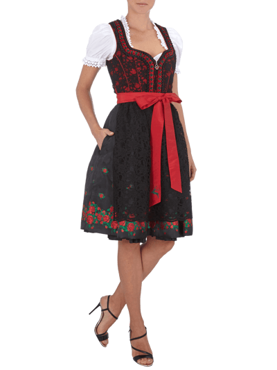 Wiesnkönig Dirndl mit Schürze aus Spitze Rot 1