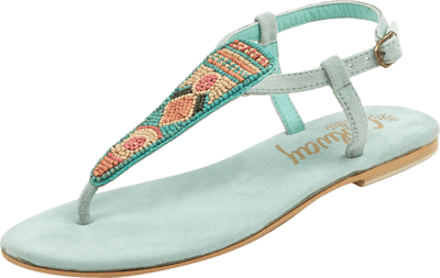 Coolway Zehentrenner-Sandalen aus Veloursleder Mint 5