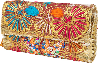 Abury Clutch mit Ornament-Applikationen Orange 4