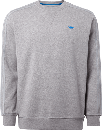 adidas Originals Sweatshirt mit Zierstreifen und Logo-Stickerei Hellgrau Melange 4