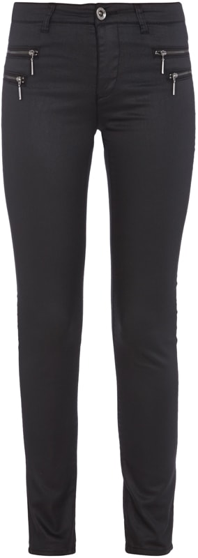 Only Coated Denim Jeggings mit Zierreißverschlüssen Schwarz 6