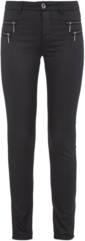 Only Coated Denim Jeggings mit Zierreißverschlüssen Black 6