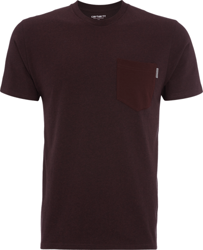 Carhartt Work In Progress T-Shirt mit Brusttasche in Kontrastfarbe Bordeaux 5