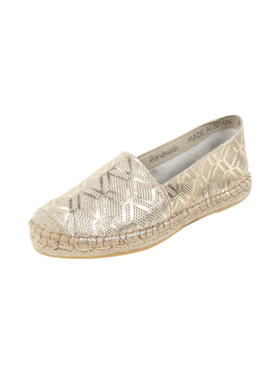 Buffalo Espadrilles aus echtem Leder Gold 1