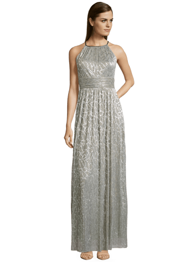 Jake*s Cocktail Abendkleid mit metallisch schimmerndem Muster Silber 7