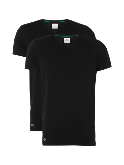 Lacoste T-Shirt mit V-Ausschnitt im 2er-Pack Black 1