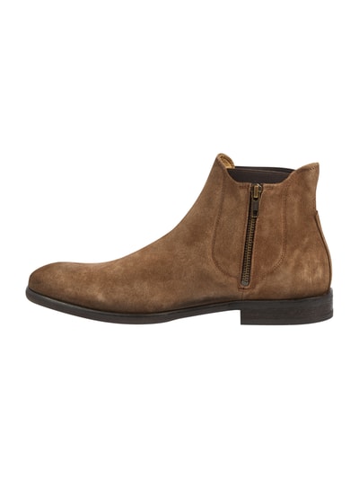 H By Hudson Chelsea Boots aus echtem Veloursleder Taupe 3