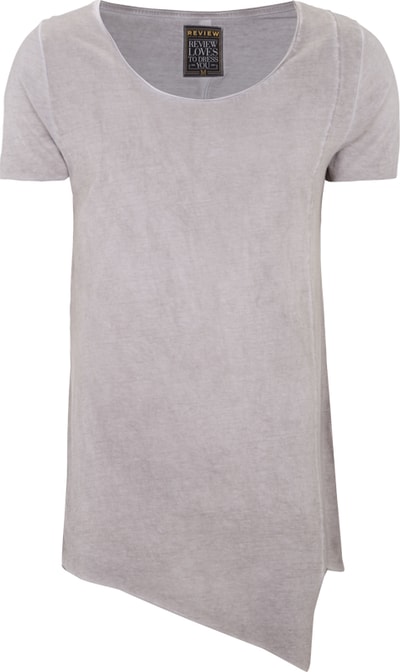 REVIEW Long Fit T-Shirt mit asymetrischem Saum Sand 5