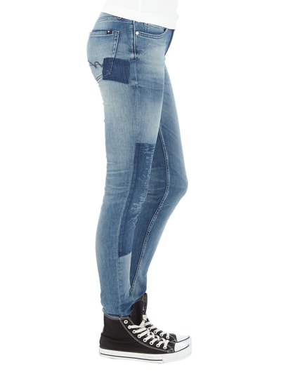 Tommy Hilfiger Skinny Fit 5 Pocket Jeans in Patchwork Optik jeansblau online kaufen
