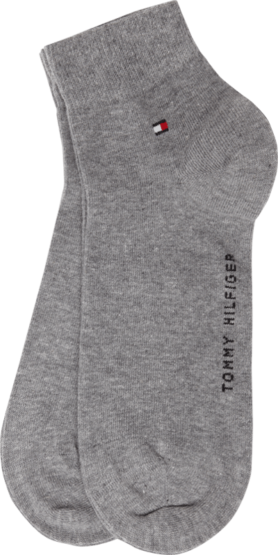 Tommy Hilfiger Sneakersocken mit Label-Detail im 2er-Pack Modell '2ER QUARTER' Mittelgrau 4