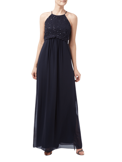 Jake*s Cocktail Abendkleid mit Oberteil aus Spitze Marine Melange 1