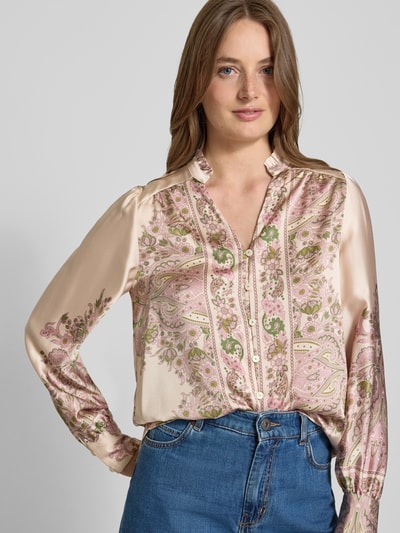 Neo Noir Bluzka o kroju regular fit ze stójką model ‘Massima’ Różowawy 3