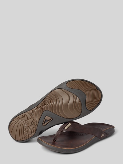 REEF Teenslippers met labeldetail, model 'BAY' Donkerbruin - 4