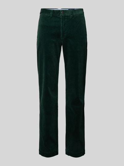 Polo Ralph Lauren Stretch straight fit corduroy broek met riemlussen, model 'BEDFORD' Flessengroen - 2