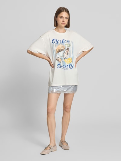 REVIEW T-shirt met motiefprint Wit - 1