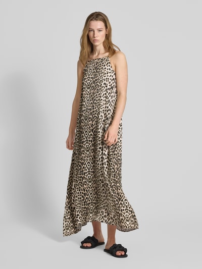 OH APRIL Sukienka midi z cienkimi ramiączkami model ‘Loquat’ Camel 4