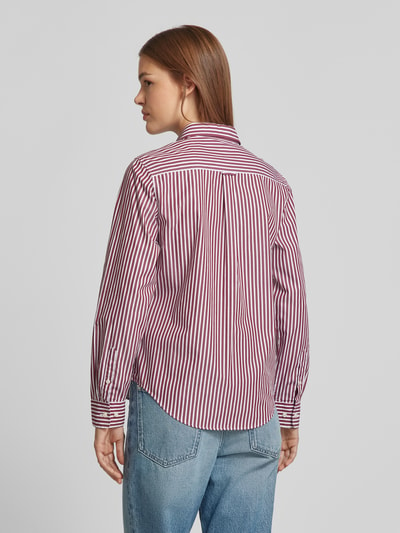 Gant Overhemdblouse met labelstitching Bordeaux - 5