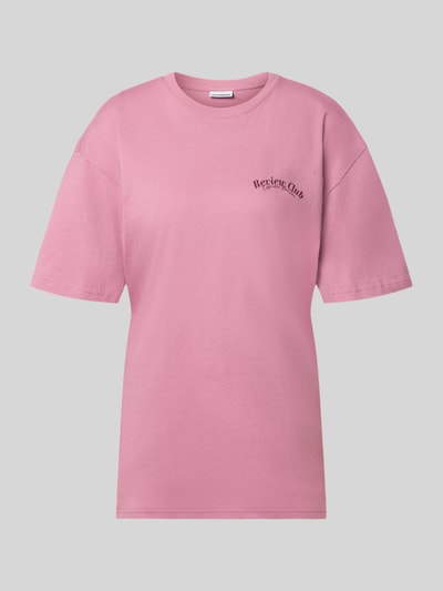 REVIEW Oversized Fit T-Shirt aus reiner Baumwolle mit Label-Detail Rose 1