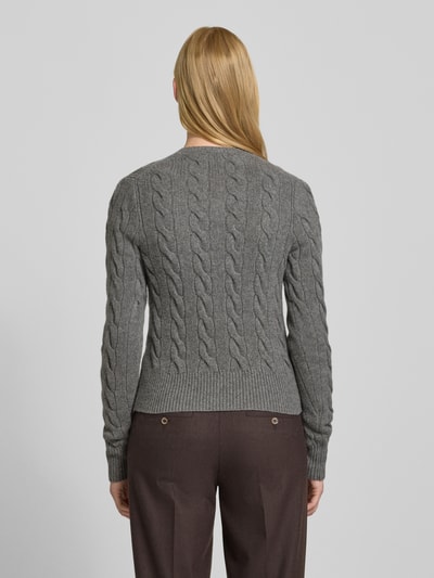 Polo Ralph Lauren Kurtka z dzianiny z mieszanki wełny i kaszmiru ze ściegiem warkoczowym Średnioszary melanż 5