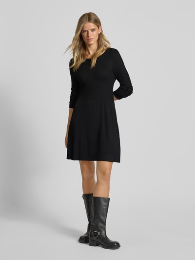 Only Leicht ausgestelltes Strickkleid aus Viskose-Mix Modell 'ALMA' Black 1