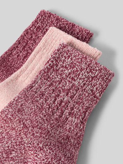 Produktfoto, Warme Socken im 3er-Pack von camano in Rottönen, gestrickte Struktur, elastischer Bund, Material-Mix mit Stretch-Anteil