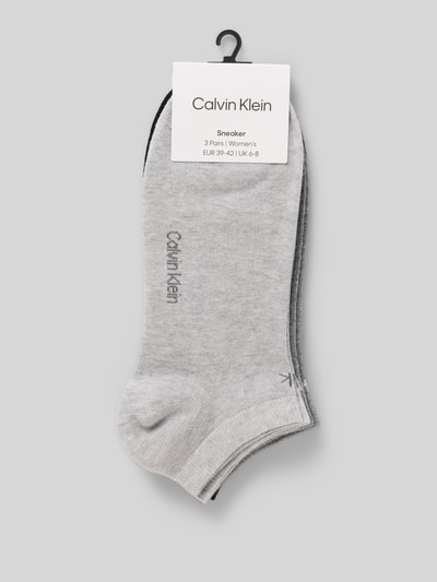 CK Calvin Klein Sneakersokken met labeldetail in een set van 3 paar Middengrijs - 3