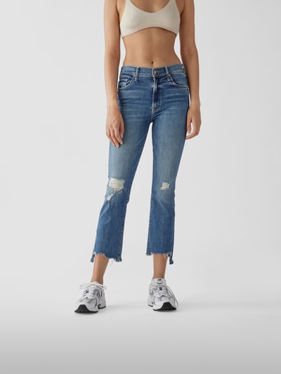 Mother Mid Rise Jeans im Straight Fit Jeansblau 4