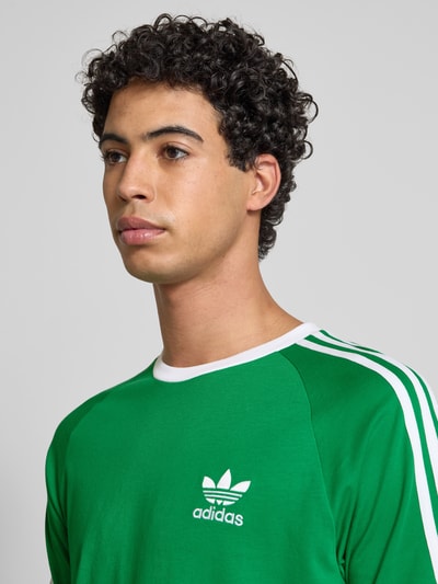 adidas Originals T-shirt met geribde ronde hals Groen - 3