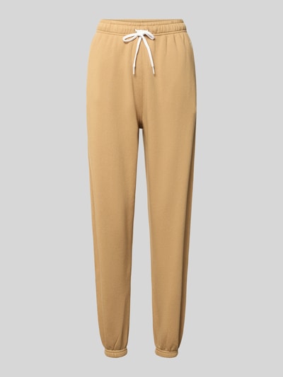 Productfoto, Regular Fit Sweathose aus katoenmix van Polo Ralph Lauren in beige met witte striksluiting, dames Sweathose.