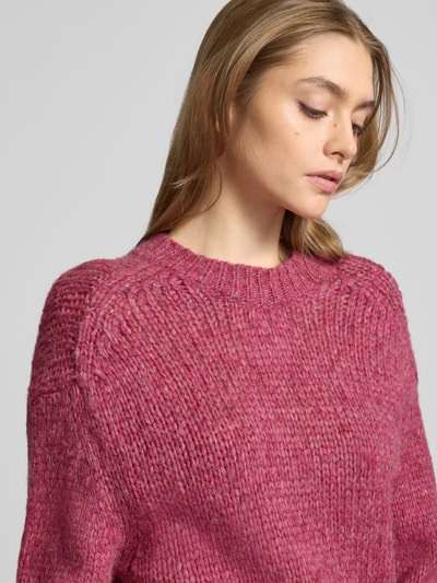 Marc O'Polo Denim Strickpullover mit Rundhalsausschnitt Fuchsia 3