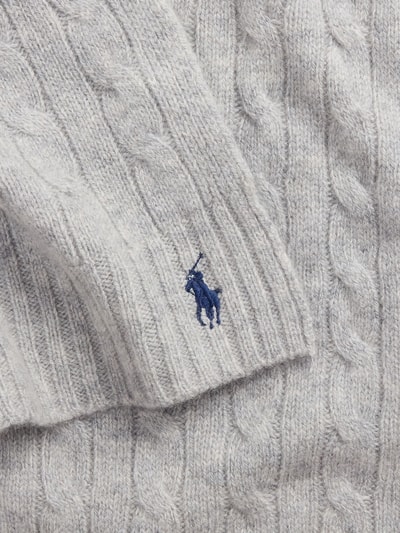 Polo Ralph Lauren Schal aus Schurwoll-Kaschmir-Mix mit Logo-Stitching Hellgrau 2