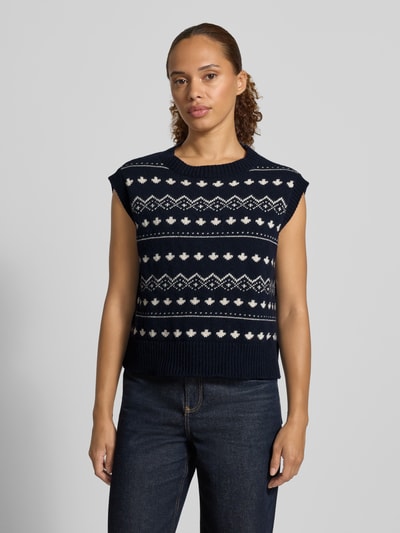 Weekend Max Mara Boxy Fit Pullunder aus reiner Schurwolle Modell 'SAVANA' Dunkelblau 4