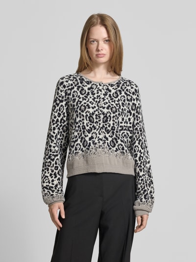 monari Kurtka z dzianiny z okrągłym dekoltem Szarobrązowy 4