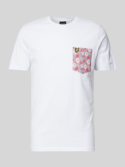Lyle & Scott T-Shirt mit Brusttasche mit floralem Muster Weiss 2