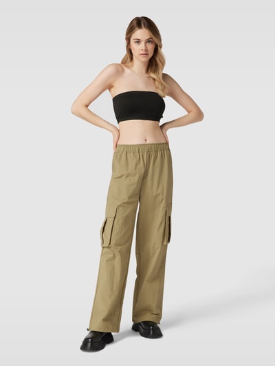 QS Bandeau-Top mit Rippstruktur Black 1