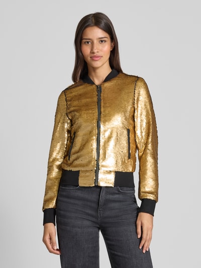 Original Bombers Bomberjack met pailletten en ritssluiting Goud gemêleerd - 4
