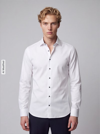 OLYMP No. Six Super Slim Fit Businesshemd aus Baumwoll-Mix Weiss 4