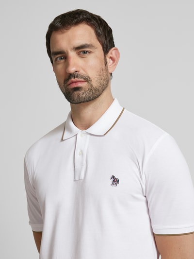 PAUL SMITH Regular Fit Poloshirt mit Motiv-Badge Offwhite 3