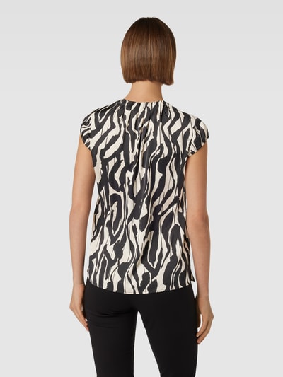 comma Bluse mit Schlüsselloch-Ausschnitt mit Knopfverschluss Schwarz 5