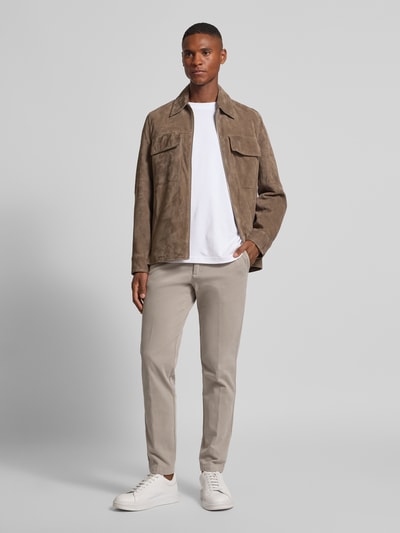 BOSS Slim fit broek van katoenmix, model 'KAITON1' Beige - 1