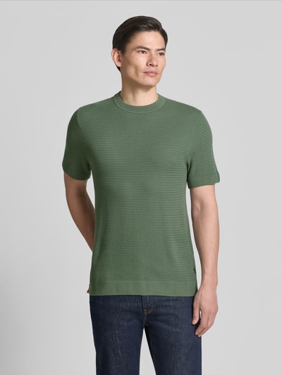 JACK & JONES Premium Strickshirt mit Rundhalsausschnitt Modell 'RILEY' Dunkelgruen 4