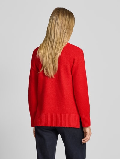 B.Young Oversized gebreide pullover met ribboorden, model 'Olma' Rood - 5