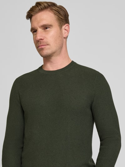 MCNEAL Strickpullover mit gerippten Abschlüssen Dunkelgruen Melange 3