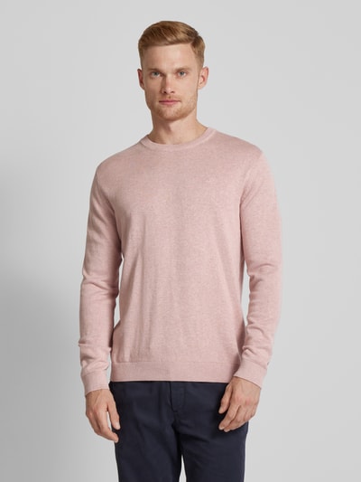 Tom Tailor Gebreide pullover met labelstitching, model 'BASIC' Roze - 4