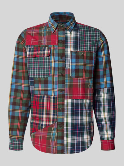 Productfoto, kleurrijk klassiek vrijetijdsoverhemd van puur katoen met ruitpatroon in rood, groen en blauw, Classic Fit Freizeithemd aus reiner Baumwolle van Polo Ralph Lauren, Heren vrijetijdsoverhemd