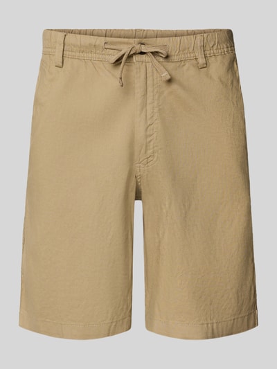 Produktfoto, Shorts mit Tunnelzug Modell 'JAIDEN' von Jack & Jones aus Baumwoll-Leinen-Mix in Beige, Regular-Fit, strukturierte Oberfläche