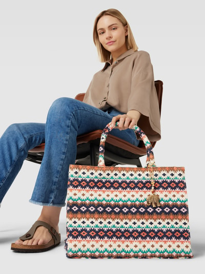 ANOKHI Tote bag met all-over motief Zwart - 1