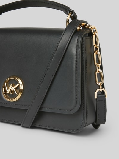 MICHAEL Michael Kors Handtas van runderleer met labeldetails, model 'DELANCEY' Zwart - 3