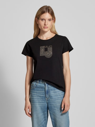 LIU JO SPORT T-shirt met strass-steentjes Zwart - 4